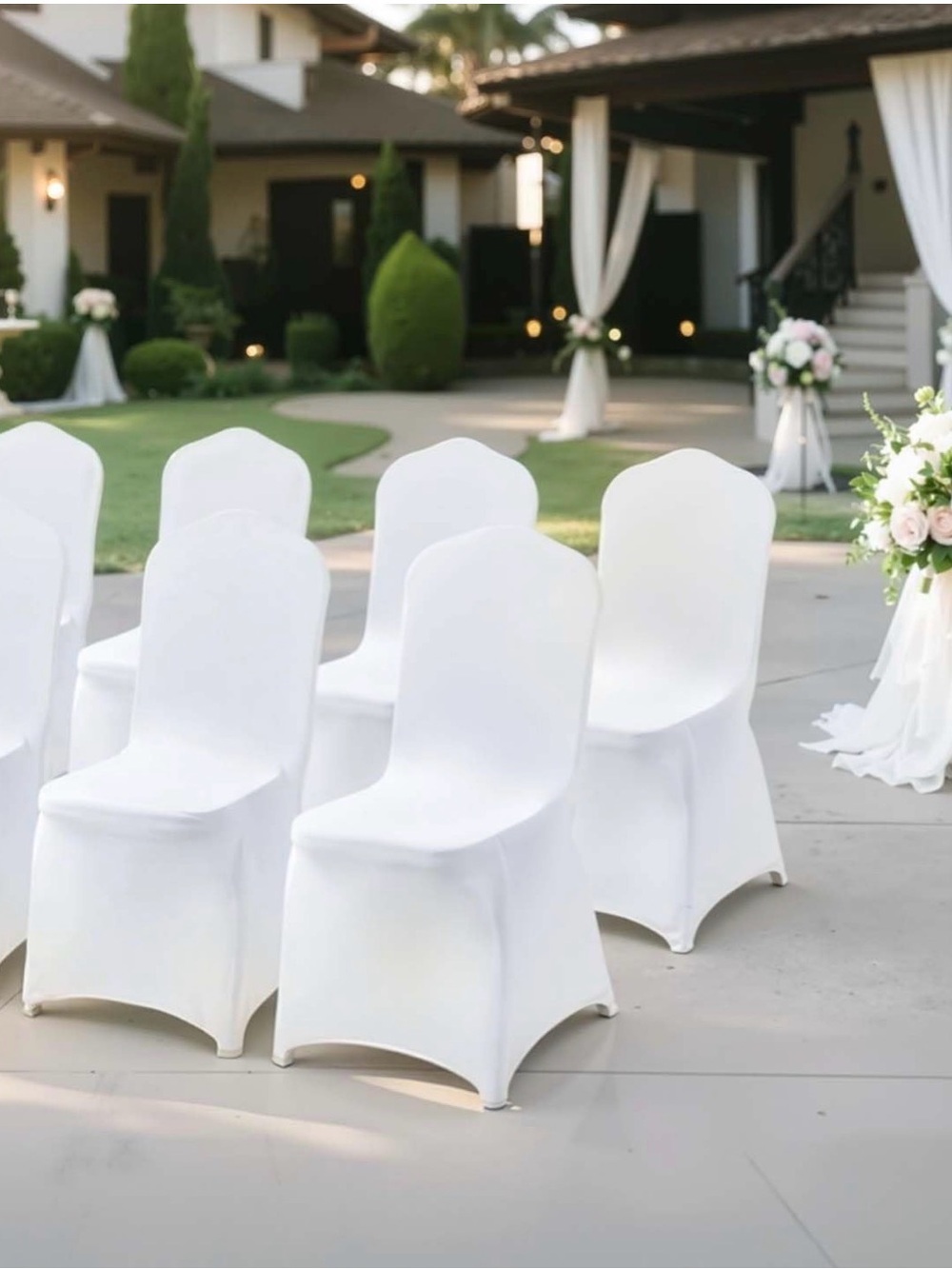 25White Spandex Chair Covers - Sleek Event Stretch Fit